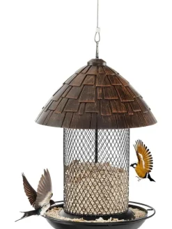 COSTWAY Vögel<Vogelfutterhaus in Braun