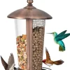 COSTWAY Vögel<Vogelfutterhaus 2in1 in Bronze