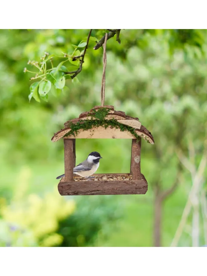 relaxdays Vögel<Vogelfutterhaus in Natur