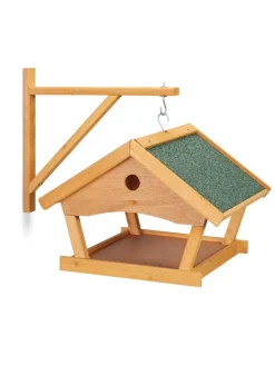 relaxdays Vögel<Vogelfutterhaus in Natur - (B)42,5 x (H)35 x (T)40,5 cm