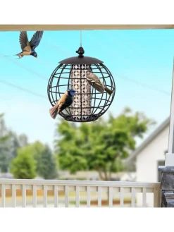 COSTWAY Vögel<Vogelfutterhaus in Schwarz