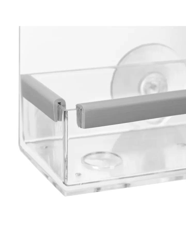 relaxdays Vögel<Vogelfutterhaus in Transparent - (B)15 x (H)16,5 x (T)7,5 cm