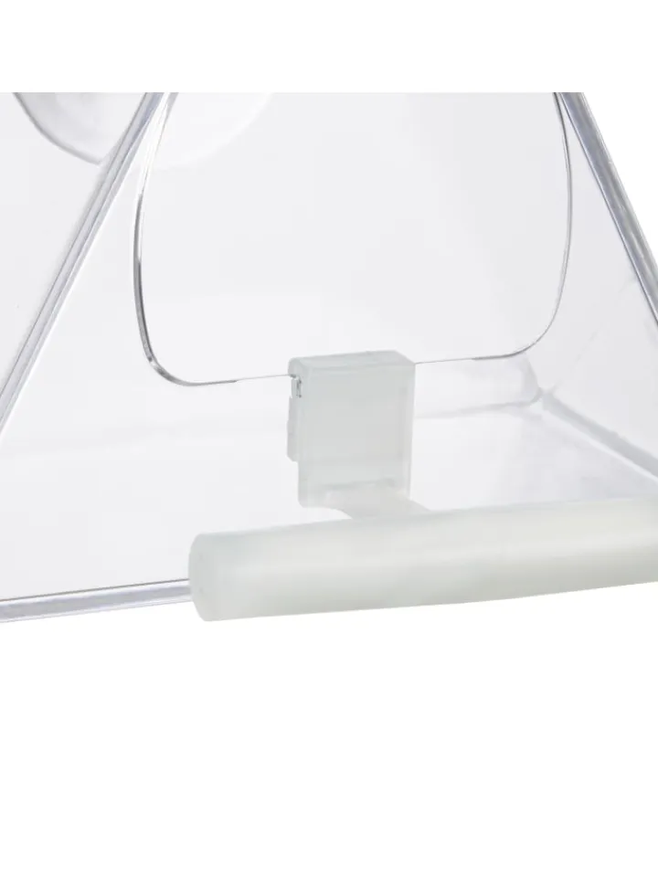 relaxdays Vögel<Vogelfutterhaus in Transparent - (B)12,5 x (H)13 x (T)7,5 cm