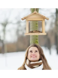 relaxdays Pflanzen & Zubehör<Vogelhaus in Natur