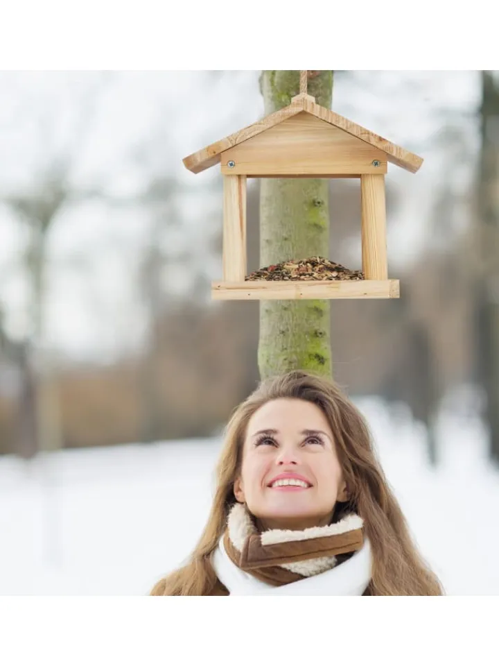 relaxdays Pflanzen & Zubehör<Vogelhaus in Natur