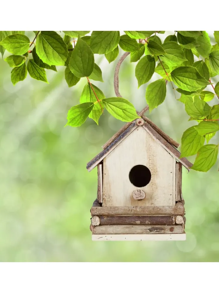 relaxdays Vögel<Vogelhaus in Natur - (B)18x (H)32 x (T)14,5 cm