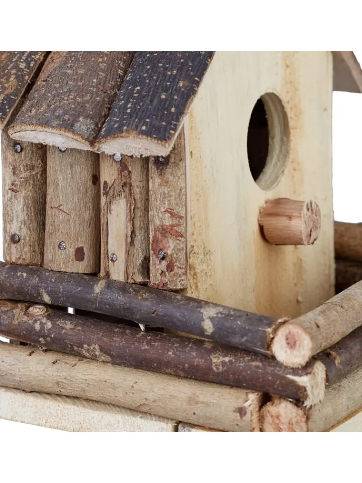 relaxdays Vögel<Vogelhaus in Natur - (B)18x (H)32 x (T)14,5 cm