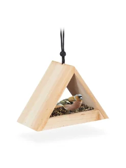 relaxdays Vögel<Vogelhaus in Natur - (B)23,5x (H)16 x (T)12 cm