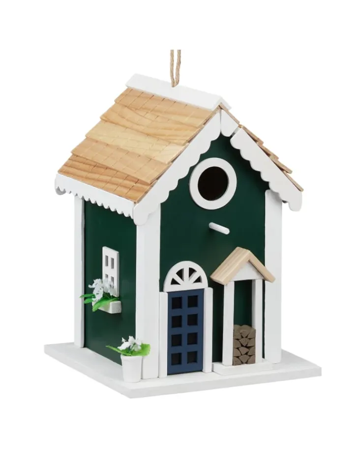 relaxdays Vögel<Vogelhaus "Landhaus" in Bunt