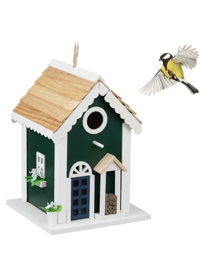 relaxdays Vögel<Vogelhaus "Landhaus" in Bunt