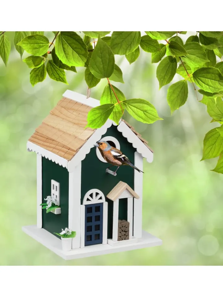 relaxdays Vögel<Vogelhaus "Landhaus" in Bunt