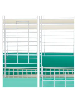 relaxdays Vögel<Vogelkäfig in Hellblau/Mintgrün - (B)42,5 x (H)50 x (T)33 cm