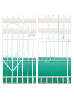 relaxdays Vögel<Vogelkäfig in Hellblau/Mintgrün - (B)35 x (H)49,5 x (T)32 cm