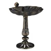 relaxdays Vögel<Vogeltränke Antik in Bronze
