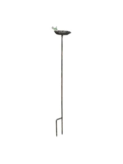relaxdays Vögel<Vogeltränke Erdspieß in Bronze