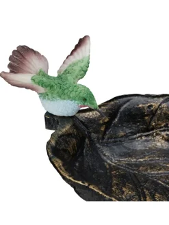 relaxdays Vögel<Vogeltränke Erdspieß in Bronze