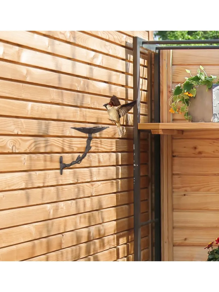 relaxdays Vögel<Vogeltränke Gusseisen in Braun