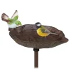 relaxdays Vögel<Vogeltränke in Braun