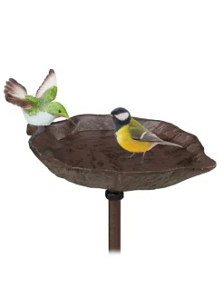 relaxdays Vögel<Vogeltränke in Braun