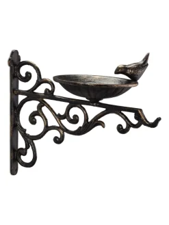 relaxdays Vögel<Vogeltränke in Bronze - (B)28x (H)24 x (T)14 cm