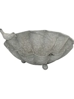POSIWIO Gartendekoration|Gartendekoration<Vogeltränke in Grau - (B)26 x (H)12,5 x (T)24 cm