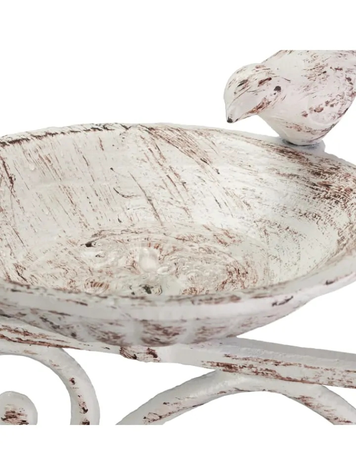 relaxdays Vögel<Vogeltränke in Weiß - (B)28x (H)24 x (T)14 cm