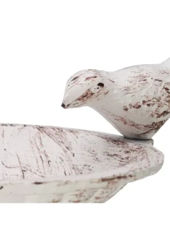 relaxdays Vögel<Vogeltränke in Weiß - (B)28x (H)24 x (T)14 cm