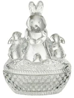 J Line Aufbewahren & Servieren<Vorratsglas "Familie Hase" in Transparent - (B)13 x (H)17 x (T)9,5 cm