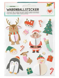 folia PAPER Kreativbedarf & Do-It-Yourself<Wabenballsticker "Christmas" in Bunt