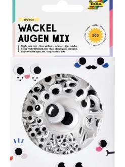 folia PAPER Kreativbedarf & Do-It-Yourself<Wackelaugen "Big Box Mix" in Schwarz/ Weiß