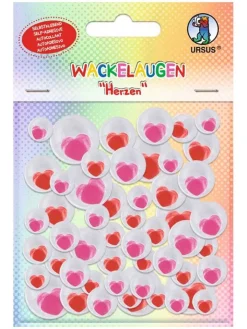 URSUS Kreativbedarf & Do-It-Yourself<Wackelaugen "Herzen" in Rot/ Rosa