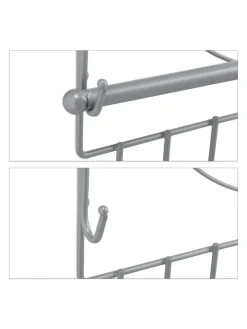 relaxdays Schmuckkästen<Wand Schmuckhalter in Silber - (B)36,5x (H)30 x (T)3,5 cm