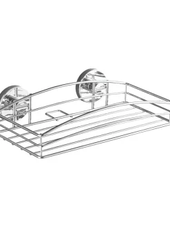 Wenko Badmöbel|Badezimmermöbel<Wandablage "Vacuum-Loc" in Chrom - (B)26 x (H)6,5 x (T)14 cm