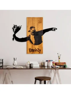 ABERTO DESIGN Wanddekoration<Wanddekor "Banksy - Flower Thrower" - (B)69 x (H)58 cm