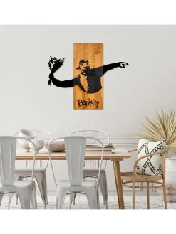 ABERTO DESIGN Wanddekoration<Wanddekor "Banksy - Flower Thrower" - (B)69 x (H)58 cm