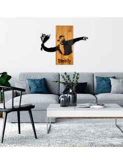 ABERTO DESIGN Wanddekoration<Wanddekor "Banksy - Flower Thrower" - (B)69 x (H)58 cm