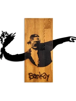 ABERTO DESIGN Wanddekoration<Wanddekor "Banksy - Flower Thrower" - (B)69 x (H)58 cm