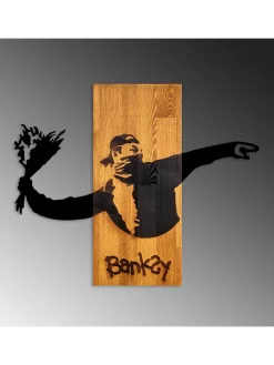 ABERTO DESIGN Wanddekoration<Wanddekor "Banksy - Flower Thrower" - (B)69 x (H)58 cm