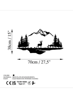 ABERTO DESIGN Wanddekoration<Wanddekor "Deer And Landscape" - (B)70 x (H)38 cm