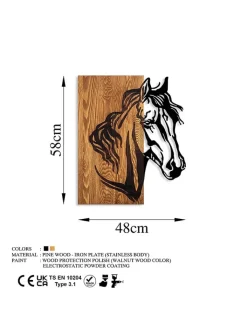 ABERTO DESIGN Wanddekoration<Wanddekor "Horse" - (B)48 x (H)58 cm