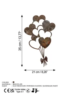 ABERTO DESIGN Wanddekoration<Wanddekor "Rusty Heart" - (B)21 x (H)35 cm