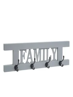 MCW Garderoben<Wandgarderobe C60 Family im Shabby-Look, Grau-blau