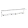 relaxdays Garderoben<Wandgarderobe in Weiß - (B)75 x (H)18 x (T)16 cm