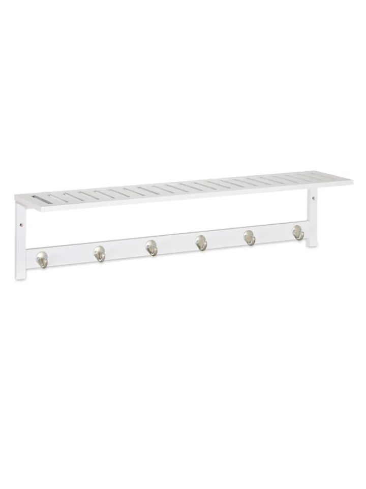 relaxdays Garderoben<Wandgarderobe in Weiß - (B)75 x (H)18 x (T)16 cm