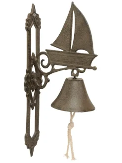 POSIWIO Gartendekoration<Wandglocke ''Boot'' in Braun - (B)18 x (H)39 x (T)10 cm