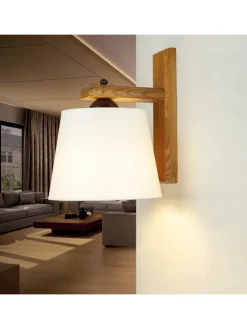 Licht-Erlebnisse Wandleuchten<Wandlampe (B)20 x (H)24.5 cm in Eiche Rustikal Ecru
