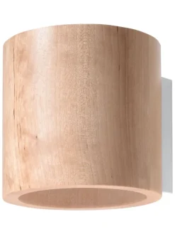 Nice Lamps Wandleuchten<Wandleuchte RODA in Natur Holz Loft Style runde Ø loft 1xG9 LED