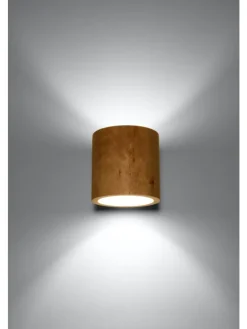 Nice Lamps Wandleuchten<Wandleuchte RODA in Natur Holz Loft Style runde Ø loft 1xG9 LED