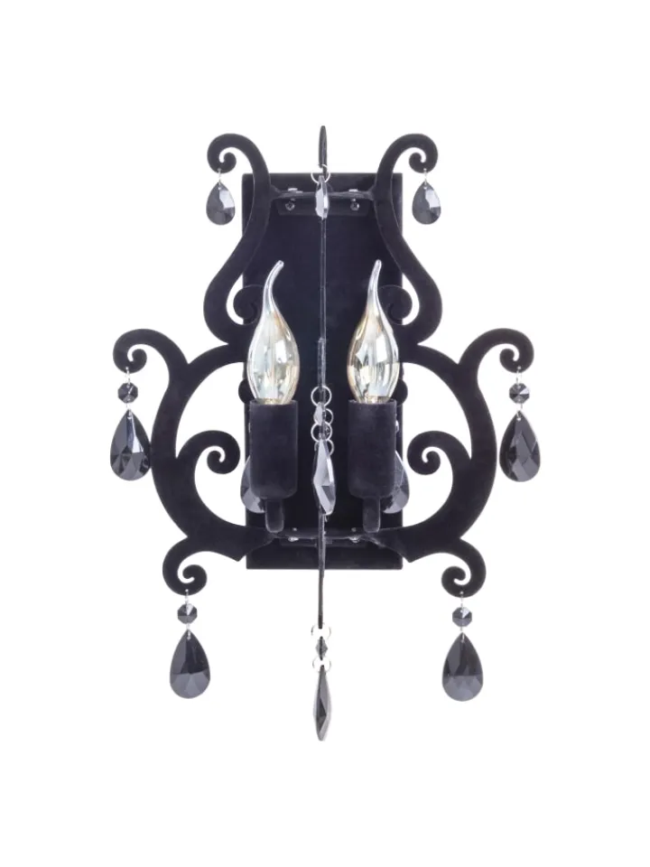 näve Wandleuchten<Wandleuchte "BLACK VELVET" in schwarz - (L)20 cm x (B)30 cm x (H)40 cm