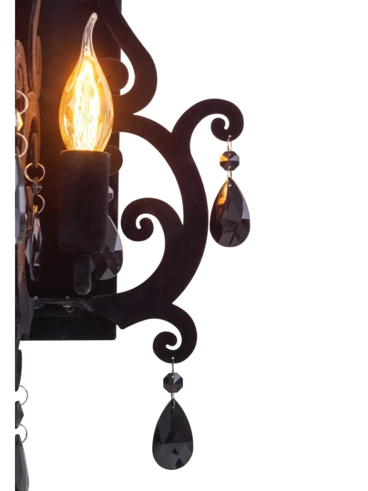 näve Wandleuchten<Wandleuchte "BLACK VELVET" in schwarz - (L)20 cm x (B)30 cm x (H)40 cm